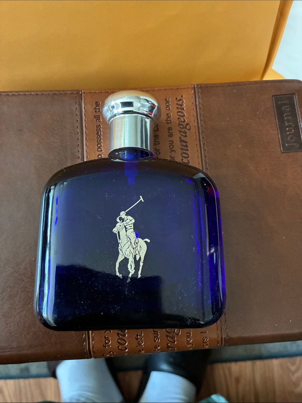 Ralph Lauren Cobalt Blue Polo Cologne Bottle with Silver Cap